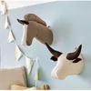 Plush Wall Stuff Baby Girl Room Decor Stuffed Animal Dog Rhinoceros Horse Elephant Head Wall Mount Plush Toys Artwork Dolls Po Props Gift 230526