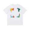 Offes Fashion Cotton Short Sleeves t Shirt Mens Top Tee Green Leaf Print T-shirt Casual Tops Back Printing Eu Size