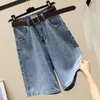 Jeans feminino Mulher skinny shorts de jeans feminino de verão alta cintura preta de joelho preto mulheres calças curtas femme g119