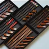 Chopsticks 8PCS Tableware Set Housewarming Gift Pack 4 Reusable Holders Handmade Natural Wood Chinese