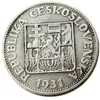 1931 Argento 10 Korun Moneta Cecoslovacchia Republika Ceskoslovenska silverpläterade kopieringsmynt