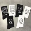 Men's Socks Men Japanese Cotton Cartoon Pattern Hip Hop Style Breathable Mid Tube Skateboard 1Pair Soft Long Sock For MenMen's