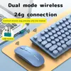 Combos Retro Wireless Keyboard Computer Mouse Set Rechargeable 104 Round key Silent Gaming Keyboard For PC Laptops Wireless Mouse Gamer