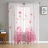 Rideau japonais Sakura fleurs de cerisier voilages pour salon Voile Tulle chambre cuisine décor à la maison panneau