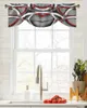 Cortina geométrica abstrata arte moderna cortinas de cozinha vermelha