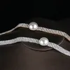 Unique design sparkle hot selling wedding accessories simple sexy fashion imitation pearl rhinestone necklace 05