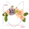 Accessori per capelli Fasce di fiori finti per ragazze Boutique Organza artificiale Fascia floreale Copricapo da principessa per bambini