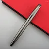 High Quality JL 220 Rollerball Pen Metallic Grey Grid Business Office School Supplies Ballpoint Ink Pens