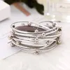 Tennis Bracelets Multilayer Leather Bracelet For Women Men 2023 Brand Design Black Gray Color Beads Charm Wrap & Bangles Pulseira