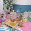 Party Favor Animal Bubble Milk Tea Keychain Creative Mini Coconut Beverage Acrylic Moving Liquid Oil Drop Smyckespresent Dh66