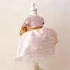 Robe de fille mignonne bébé filles robe d'anniversaire avec paillettes arc fleur fête robes baptême