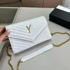 Bolsa de ombro feminina designer de moda bolsa de couro envelope corrente carteira crossbody bolsa de corrente de ouro