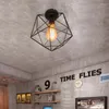 Ceiling Lights Creative Black Iron Diamond Style Lamp Simple Retro Cage Balcony Light For Apartment Aisle El Cafe Restaurant