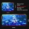 Подставка для мыши со светодиодной подсветкой Anime Girl Ganyu XXL 400*900 мм, коврик для мыши RGB, большая игровая клавиатура Genshin Impact, нескользящий коврик для компьютерного стола, коврик для мыши