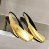 Zapatos de vestir 2023 Est primavera verano zapatos de tacón alto de cuero genuino para mujeres Color sólido Sqare Toe zapatillas de moda comodidad concisa