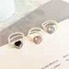 Multi Beaded Pearl Rings Natural Pearl Geometric Rings For Women Continuous Circle Minimalist Stacked Party Rings
