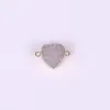 Charms Multicolor Natural Stone Colar Quartz Heart Shaped Drruzy for Jewelry Craft Making Gifts