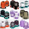 Niestandardowe s-6xl film hokej hokeja hokeja haft koszulka 4 cam fowler 11 Trevor Zegras 8 Teemu Selanne 9 Paul Kariya 15 Ryan Getzlaf 96 Charlie Conway Jerseys