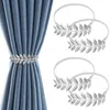 Curtain Tiebacks Decorative Modern Style Ties For Drapes With Metal Leaf Design Adjustable Length