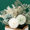 Fuux Floral Greenery Artificial Dandelion Flowers Centerpieces para mesas Decoração da sala de estar da sala de estar Falsa Pampos Arranjo de casamento buquê de noiva 230526