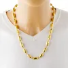 Collana da uomo Solid Chain Link Real 18k Gold Color Beads Chain Hip Hop Maschio Clavicola Collar Jewelry Gift 60cm