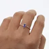 Fedi nuziali Natale Bel regalo semplice per anello fidanzata Argento 925 Gioielli di moda sterlina Blu scuro Bar Zircone Cz Bague Femme