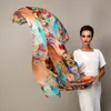 Sarongs Winter Fashion Women's Scarf Mulberry Silk Scarves Shawl Female Long Silk Scarf Blue and Coffee 180*110cm 230526