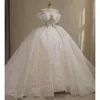 Dubaï arabe plus la taille robe de mariée robe de bal robes de mariée sexy chérie dos nu balayage train robes de mariée Bling luxe perles paillettes robes de mariée robe brillante