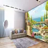 Duvar Kağıtları Ev Geliştirme 3D Mediterranean kasaba bahçe manzara po oturma odası yatak odası duvarlar duvar kağıtları dekor