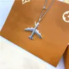 Ketters Designer Airplane Alphabet 925 Silver Pendant Necklace Korte versie van luxe sieraden voor vrouwen