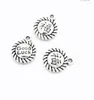 Charms 100pcs 7x9mm Antique Silver Cor Good Luck Fu Round Pinging for DIY Jewelry Making F0821