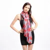 Schals 2023 Frauen Grau Rot Flora Muster Schal Wraps Dame Viskose Kopf Schals Mode Schal