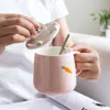 SALE SALE 410ML Cartoon Animal Ceramic القدح مع الهاتف المحمول Holde Coffee Milk Breakfast Cup Office Home Drinkware Set
