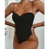 Menas de banho feminina 2023 Sexy One Piece Swimsuit Women Folds Push Up Monokini High Cut Bathing Suits Wear Leopard Print Swimming Suit