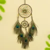Peacock Dream Catcher Hanging Ornament Wind Chimes Retro Beaded Feather Hanging Ornament Homestays Bedroom Decoration 1224357