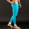 Men's Pants Warm-Keeping Leggings Long Modal Thin Johns Slim-Fit Sexy Gun Separation Solid Color Mid-waist