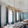 Lampes suspendues en 2023 Le restaurant en acier inoxydable lustre Villa salle à manger lampe post-moderne bar de luxe