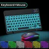 Teclados teclados sem fio e mouse para computador Bluetooth RGB Backlit Kit Kit Russian Shainish KeyBoard Keycaps para tablet iPad