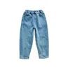 Jeans Primavera Ragazza Solido Per Ragazze Pantaloni Harem Casual Vestiti Coreani Estivi per Bambini 6 8 10 12 14 Anni