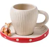 Kommen keramische huishouden geurende theeset theepot kettle dessert plaatbeker en bestek en bestek