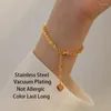 Länk armband klassisk ljus lyxguld färg rostfritt stål för kvinnor koreanska modememärkedja handled kedja smycken kvinnlig