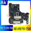 Moderkort Akemy NMA291 Moderkort för Lenovo Z5075 G5075M Laptop Moderboard CPU FX7500 A87100 A107300. GPU R6 M255DX 2G