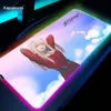 Tapis de souris Sexy Zero Two, tapis de souris Pc RGB Anime, configuration, accessoires de joueur, tapis de jeu avec rétro-éclairage, tapis de souris, tapis de clavier LED rapide