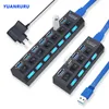 HUBS USB HUB 3.0 HUB USB 3 USB 2.0 Multi USB Splitter Adaptador de potencia 4/7 Puerto múltiple Expander 2.0 con interruptor para accesorios para PC