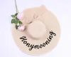 Wide Brim Hats Personalized Floppy Your Custom Text Bridesmaid Gift Idea Beach Sraw Sun Wedding Mother's Day Graduation