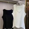 Serbatoi da donna firmati Top da donna ricamati in maglia T-shirt canotta regolare in jersey di cotone Serbatoi in misto cotone ricamato Anagram Suit Fitness Sport Mini reggiseno lpm