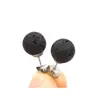 Boucles d'oreilles à tige 8mm 10mm perle de pierre de lave noire naturelle bricolage diffuseur d'huile essentielle roche bijoux d'oreille en acier inoxydable