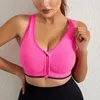 Yoga -outfit High Support Sport Bra Dames -Zip Zipper verzameld Gym Fitness Underwear Running Push Up Vest Ademend