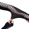 5Pair Creative Mid Length Cross Hollow Out Holes Party Gloves Female Fashionable Black Stretch Breattable Mantens