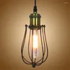 Lampes suspendues rétro Loft industriel vent lumière Vintage Edison lampe suspendue E27 fer Cage pour décor à la maison Restaurant